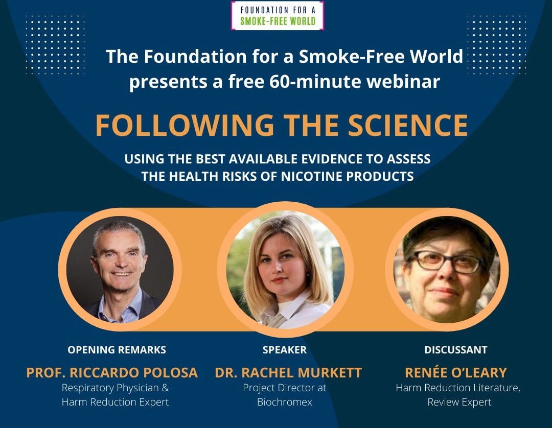 Health risks of nicotine products: FSFW webinar. Polosa, O’Leary speakers